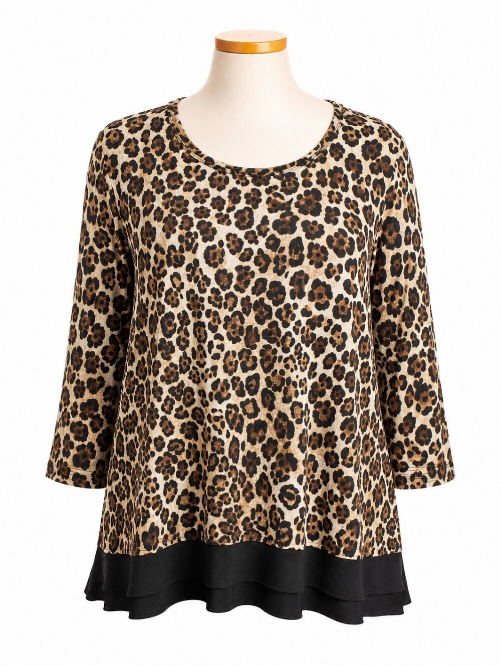 Ruby Rd. NWT Cheetah Print Longline Long Sleeve Tunic Top Sz 2X Casual Mobwife